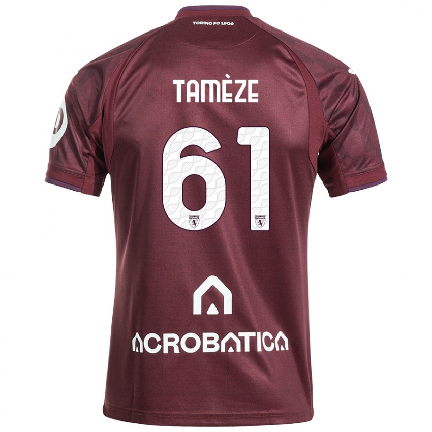 Enfant Maillot Adrien Tamèze #61 Bordeaux Blanc Tenues Domicile 2024/25 T-Shirt Suisse