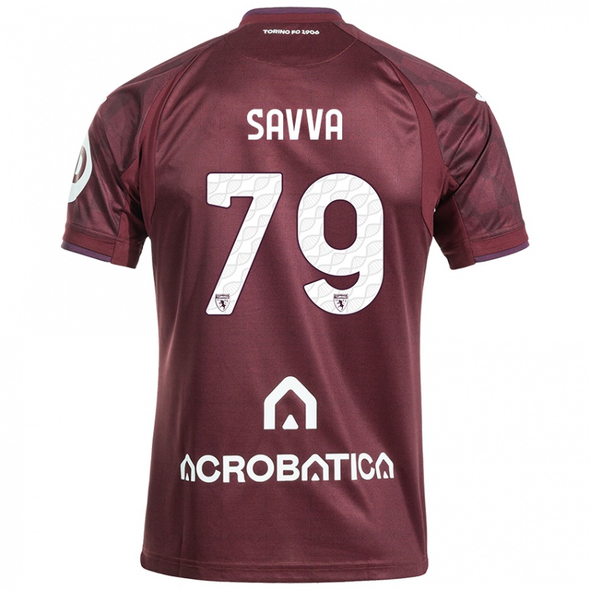 Enfant Maillot Zanos Savva #79 Bordeaux Blanc Tenues Domicile 2024/25 T-Shirt Suisse