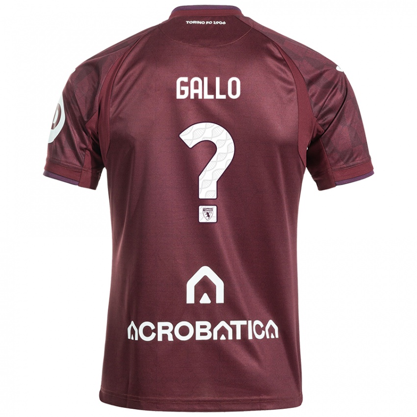 Enfant Maillot Tommaso Gallo #0 Bordeaux Blanc Tenues Domicile 2024/25 T-Shirt Suisse