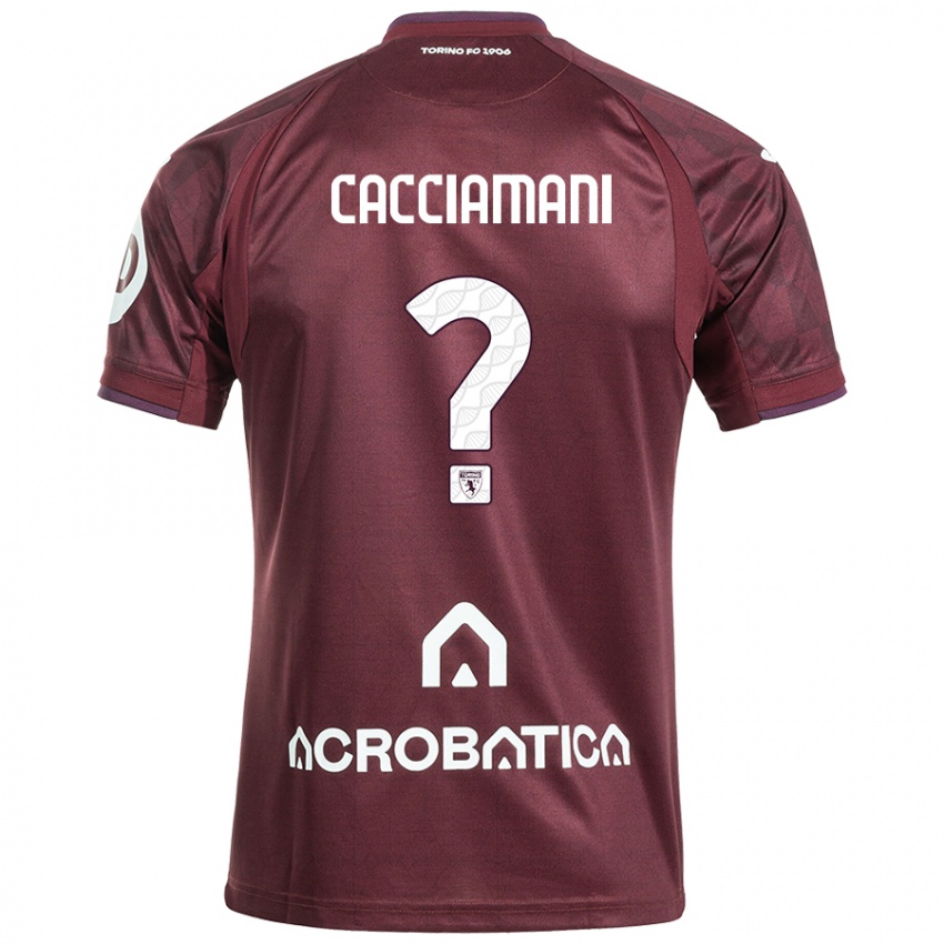 Enfant Maillot Alessio Cacciamani #0 Bordeaux Blanc Tenues Domicile 2024/25 T-Shirt Suisse