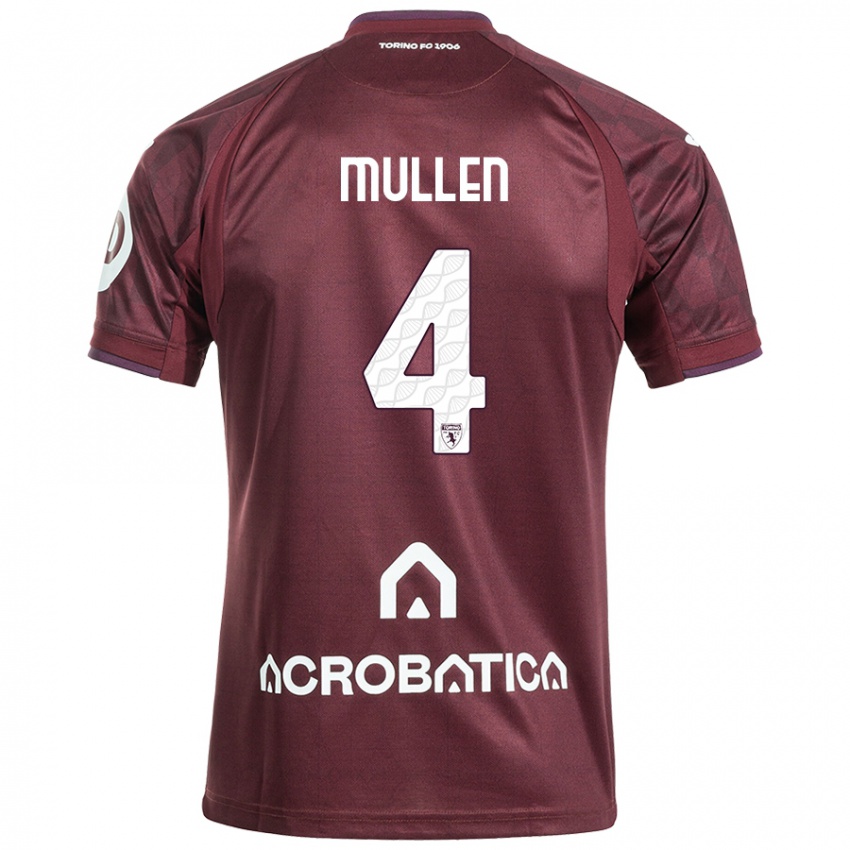 Enfant Maillot Senan Mullen #4 Bordeaux Blanc Tenues Domicile 2024/25 T-Shirt Suisse