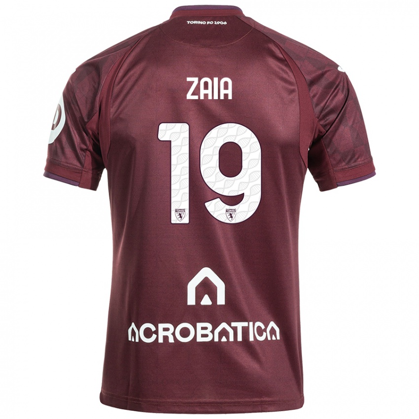 Enfant Maillot Edoardo Zaia #19 Bordeaux Blanc Tenues Domicile 2024/25 T-Shirt Suisse