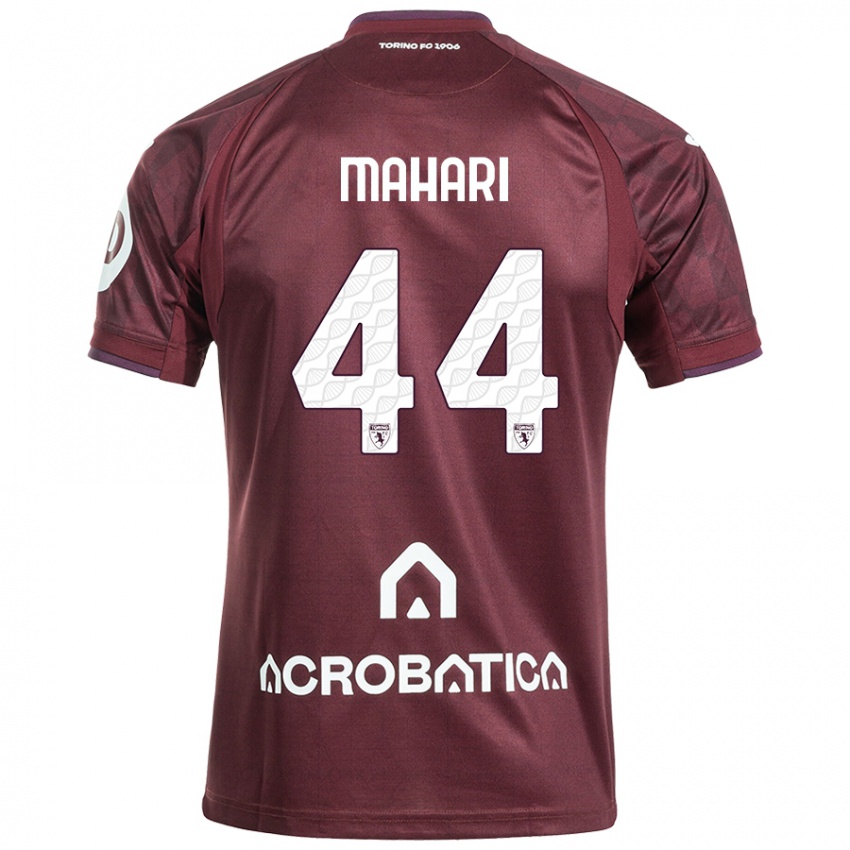 Enfant Maillot Efdon Mahari #44 Bordeaux Blanc Tenues Domicile 2024/25 T-Shirt Suisse