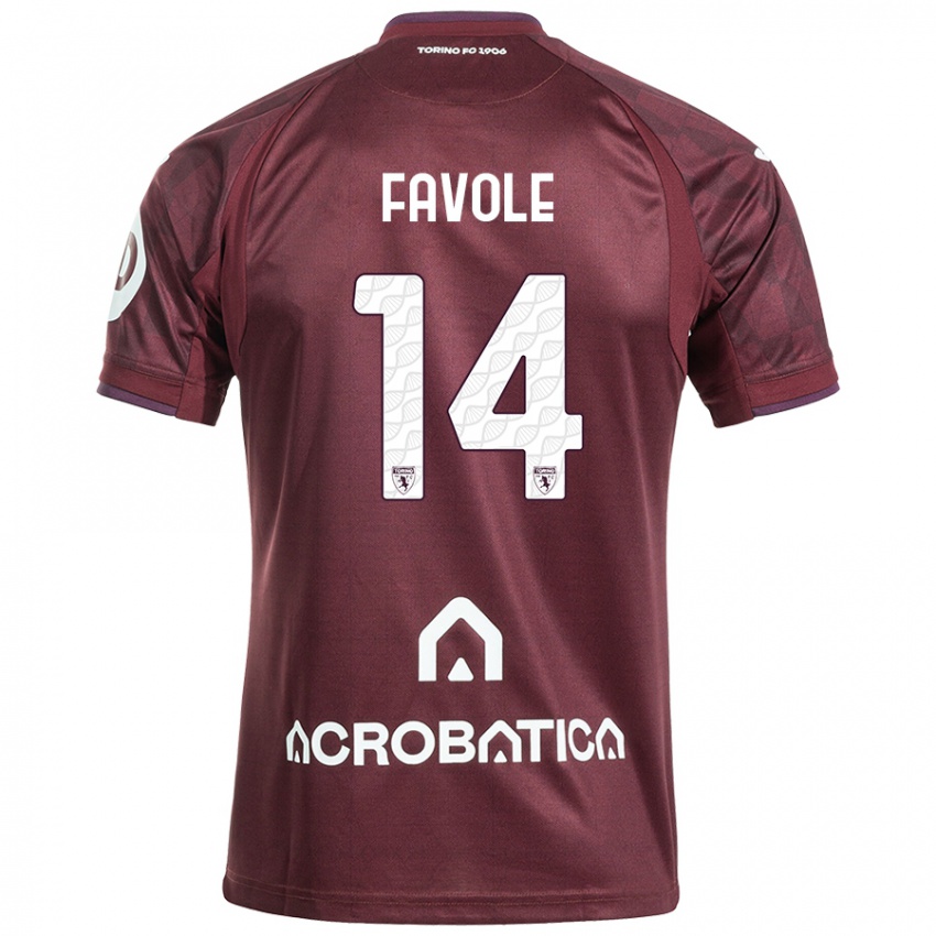 Enfant Maillot Annalisa Favole #14 Bordeaux Blanc Tenues Domicile 2024/25 T-Shirt Suisse