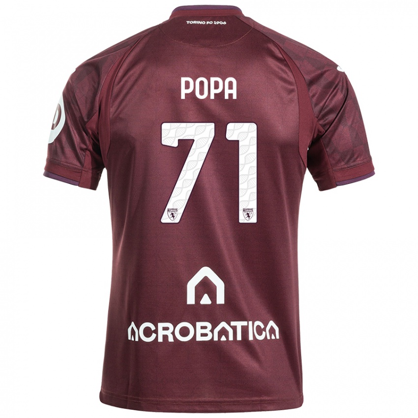 Kinder Mihai Popa #71 Kastanienbraun Weiß Heimtrikot Trikot 2024/25 T-Shirt Schweiz