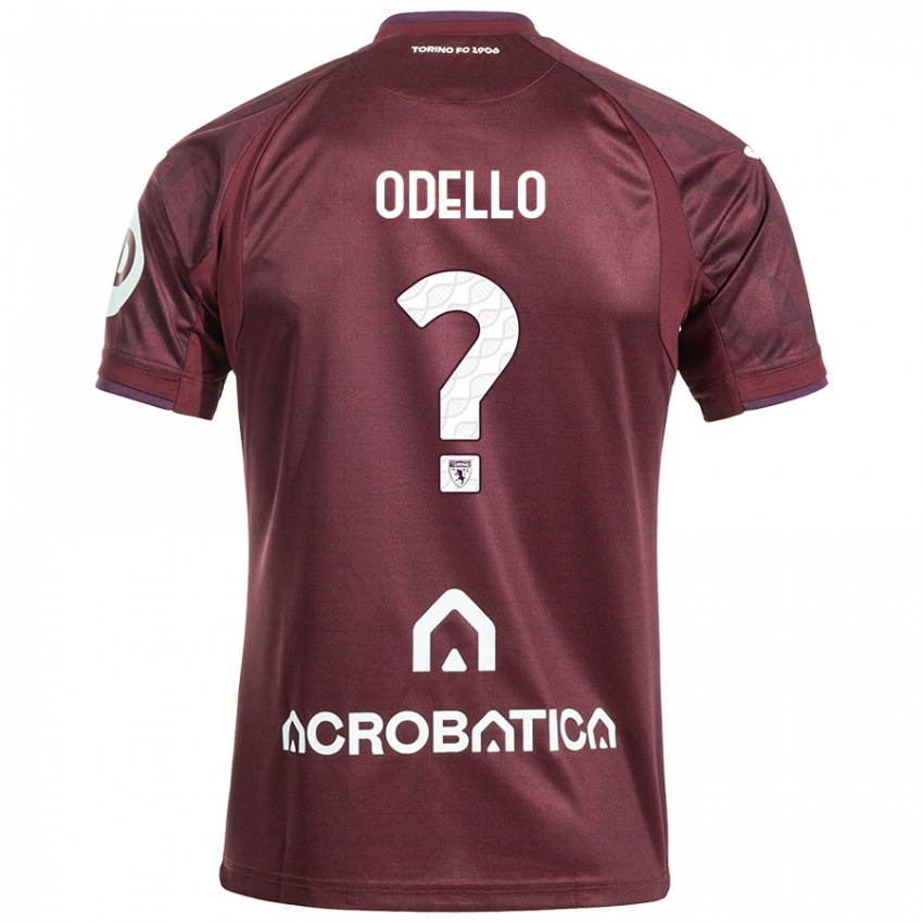 Enfant Maillot Ryan Odello #0 Bordeaux Blanc Tenues Domicile 2024/25 T-Shirt Suisse