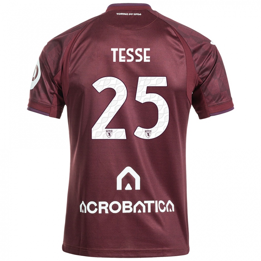 Kinder Manuela Tesse #25 Kastanienbraun Weiß Heimtrikot Trikot 2024/25 T-Shirt Schweiz