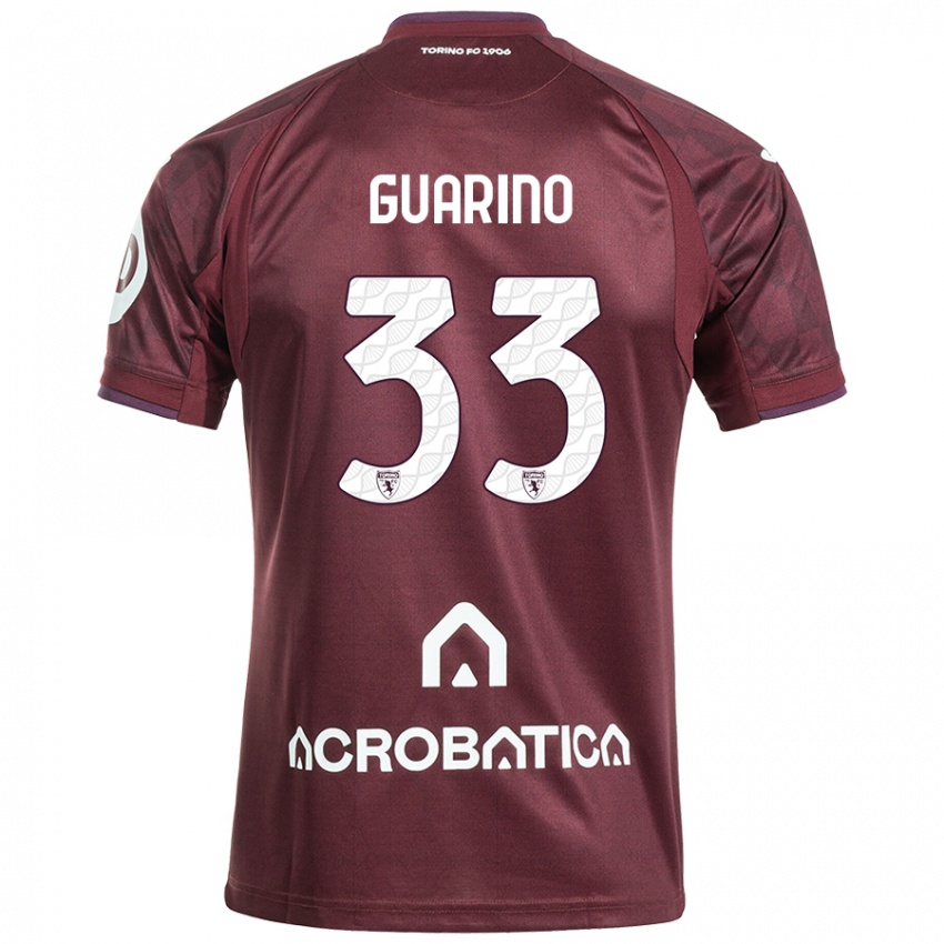 Kinder Rita Guarino #33 Kastanienbraun Weiß Heimtrikot Trikot 2024/25 T-Shirt Schweiz