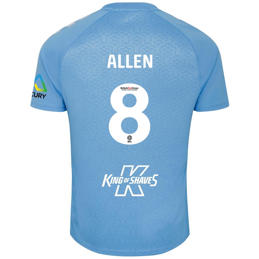 Enfant Maillot Jamie Allen #8 Bleu Blanc Tenues Domicile 2024/25 T-Shirt Suisse