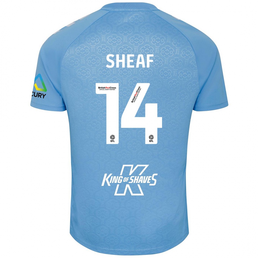 Kinder Ben Sheaf #14 Blau Weiß Heimtrikot Trikot 2024/25 T-Shirt Schweiz