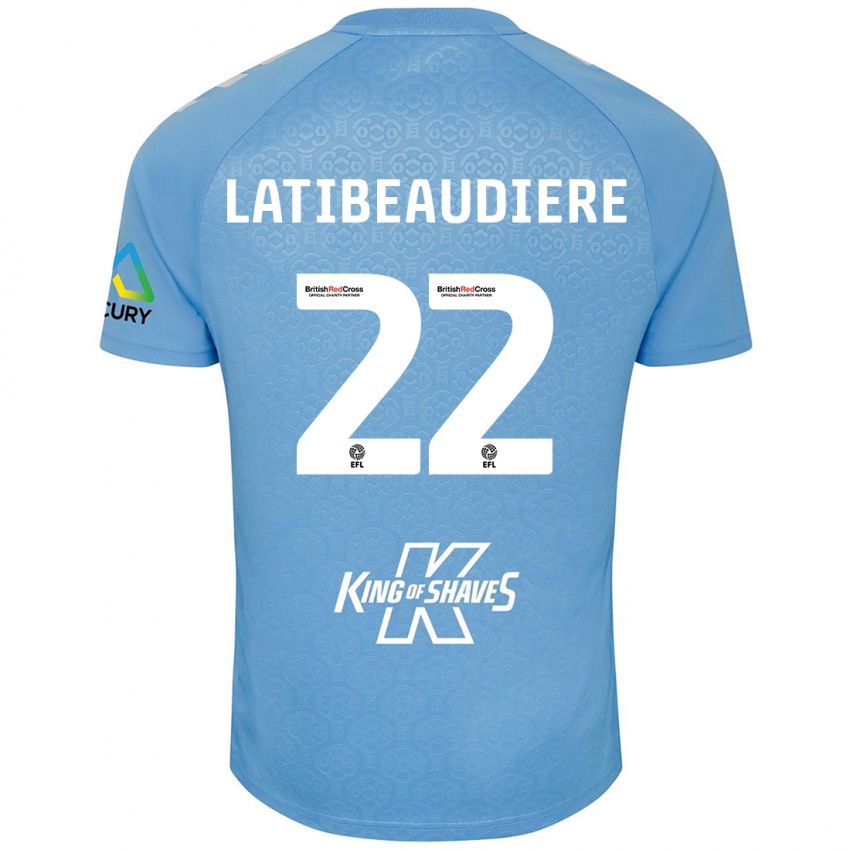 Enfant Maillot Joel Latibeaudiere #22 Bleu Blanc Tenues Domicile 2024/25 T-Shirt Suisse