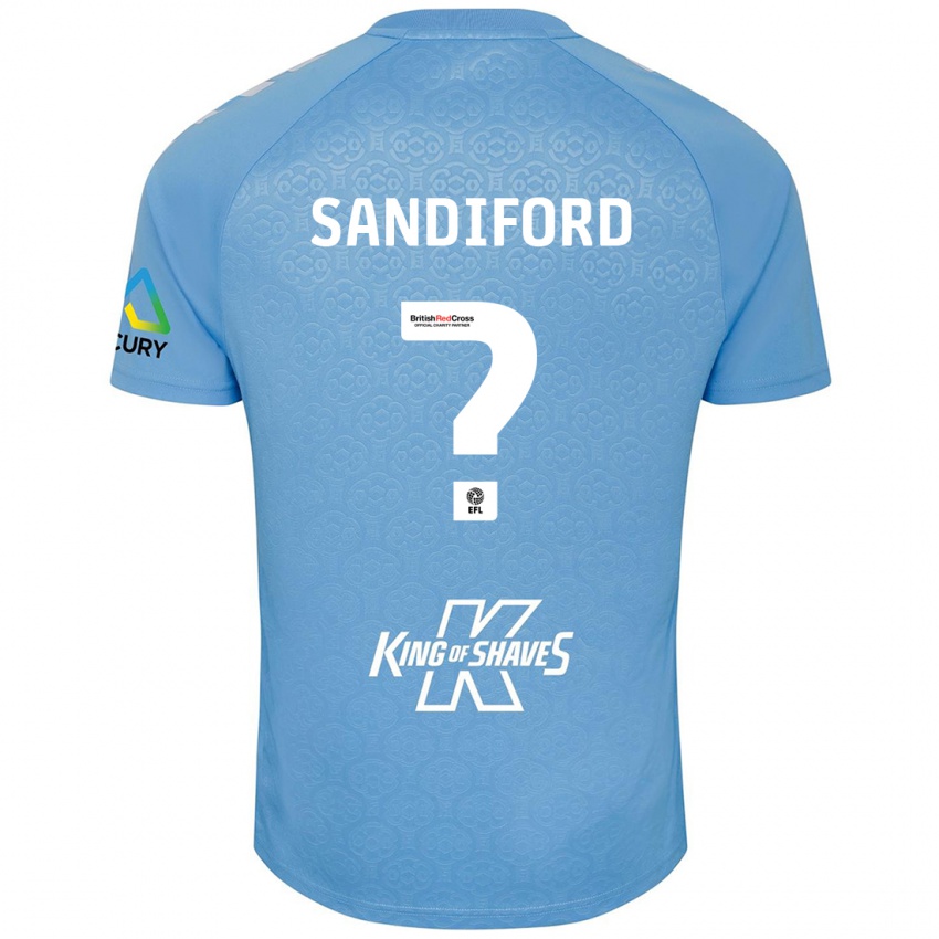 Kinder Greg Sandiford #0 Blau Weiß Heimtrikot Trikot 2024/25 T-Shirt Schweiz