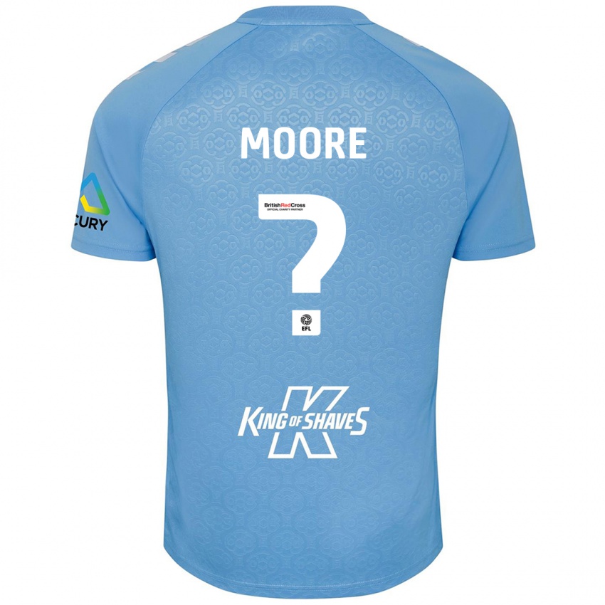 Kinder Isaac Moore #0 Blau Weiß Heimtrikot Trikot 2024/25 T-Shirt Schweiz