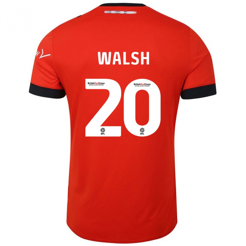 Enfant Maillot Liam Walsh #20 Orange Noir Tenues Domicile 2024/25 T-Shirt Suisse