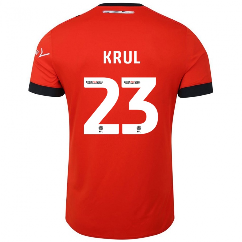 Enfant Maillot Tim Krul #23 Orange Noir Tenues Domicile 2024/25 T-Shirt Suisse