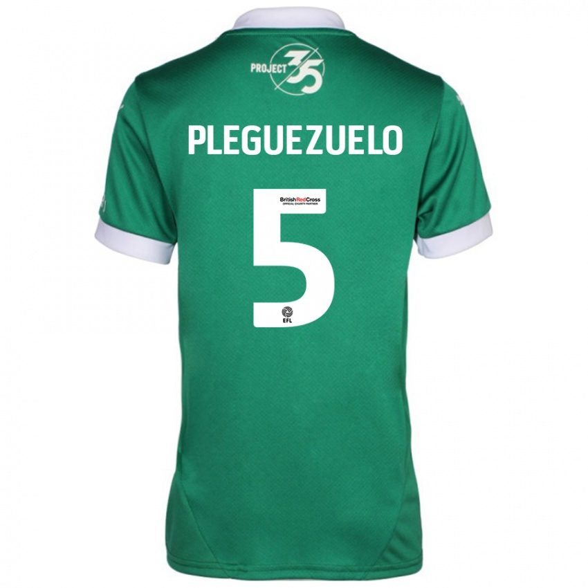 Kinder Julio Pleguezuelo #5 Grün Weiß Heimtrikot Trikot 2024/25 T-Shirt Schweiz