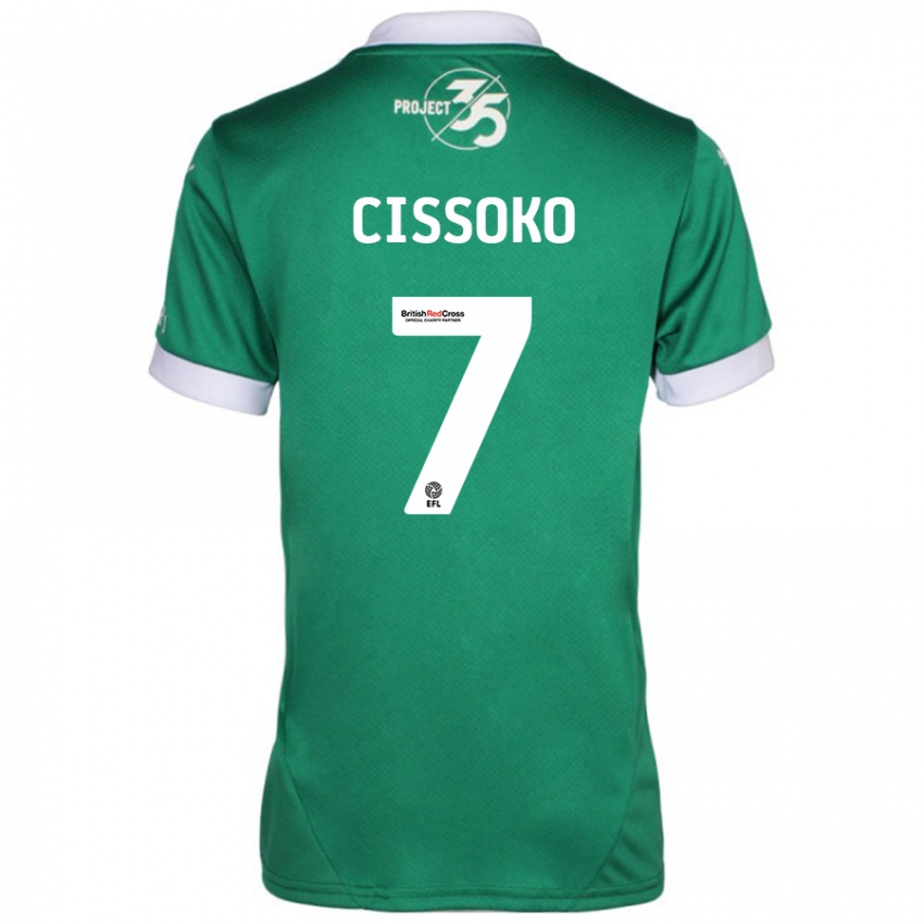 Enfant Maillot Ibrahim Cissoko #7 Vert Blanc Tenues Domicile 2024/25 T-Shirt Suisse