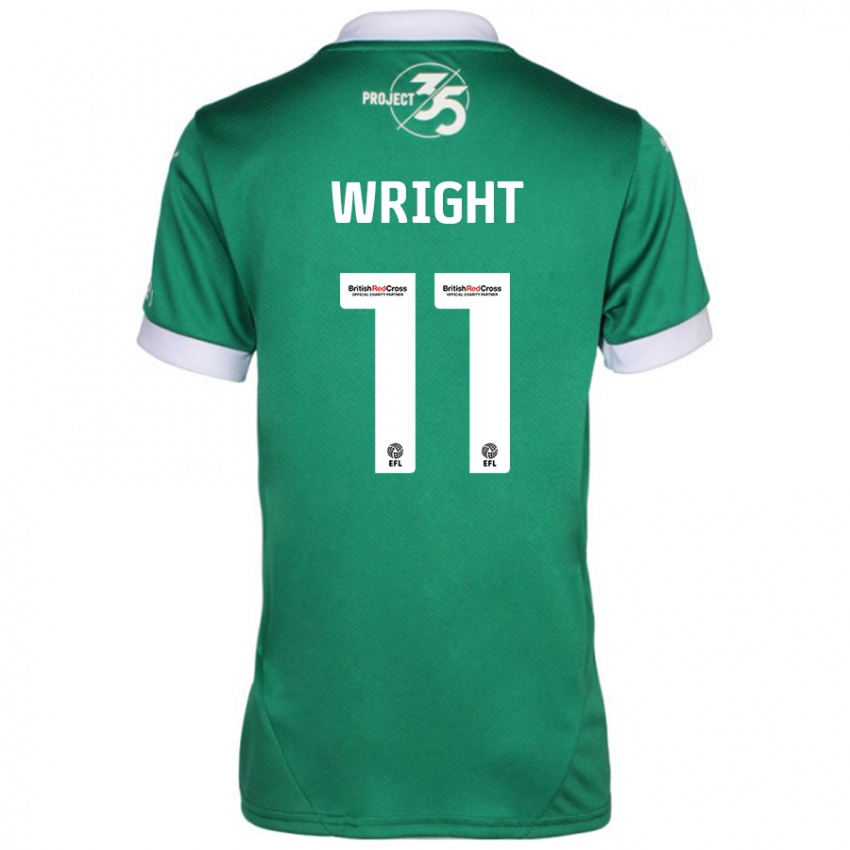 Kinder Callum Wright #11 Grün Weiß Heimtrikot Trikot 2024/25 T-Shirt Schweiz