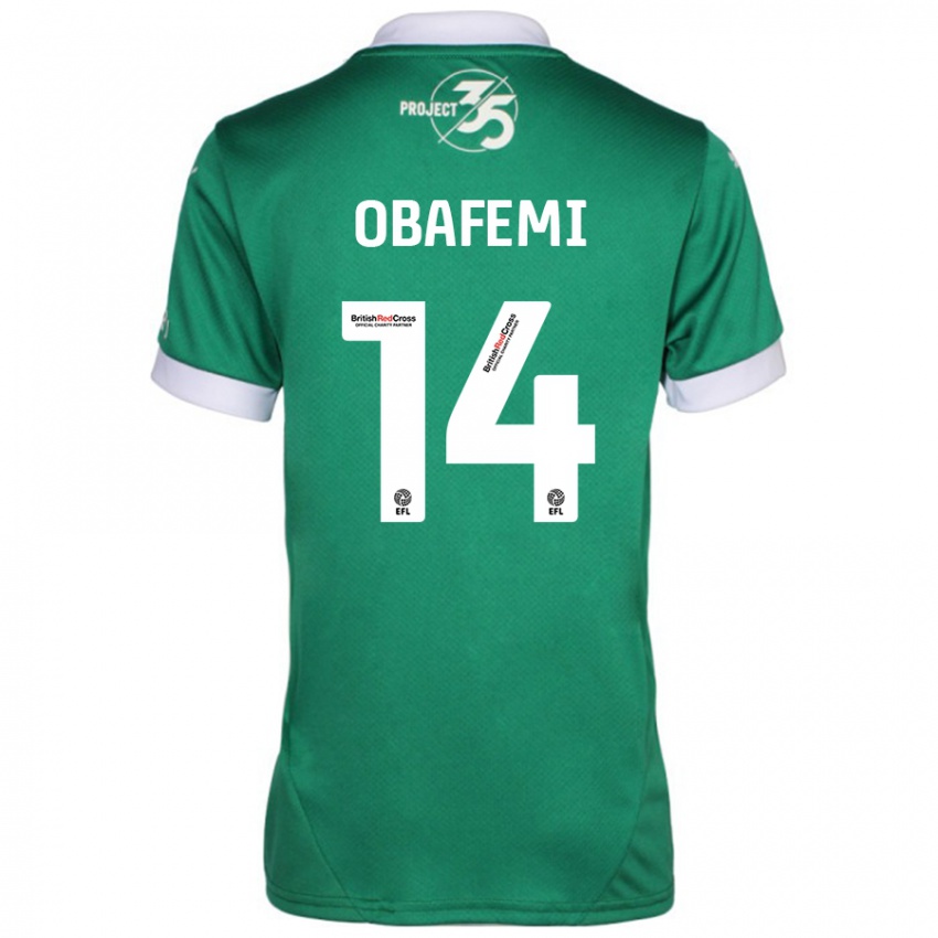 Enfant Maillot Michael Obafemi #14 Vert Blanc Tenues Domicile 2024/25 T-Shirt Suisse