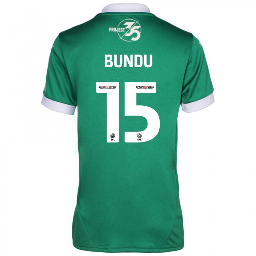 Kinder Mustapha Bundu #15 Grün Weiß Heimtrikot Trikot 2024/25 T-Shirt Schweiz