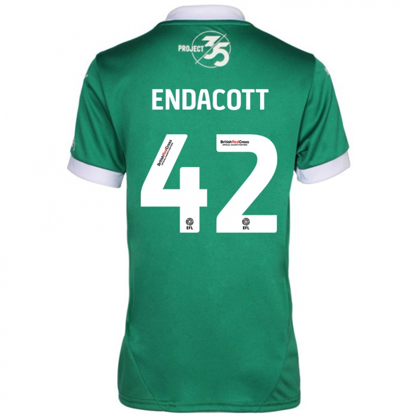 Kinder Jack Endacott #42 Grün Weiß Heimtrikot Trikot 2024/25 T-Shirt Schweiz