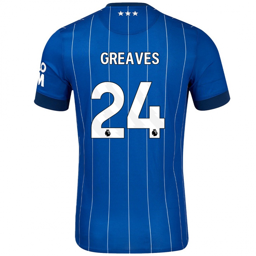 Enfant Maillot Jacob Greaves #24 Bleu Marine Tenues Domicile 2024/25 T-Shirt Suisse