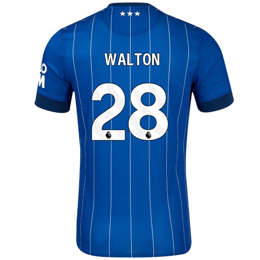 Kinder Christian Walton #28 Marineblau Heimtrikot Trikot 2024/25 T-Shirt Schweiz