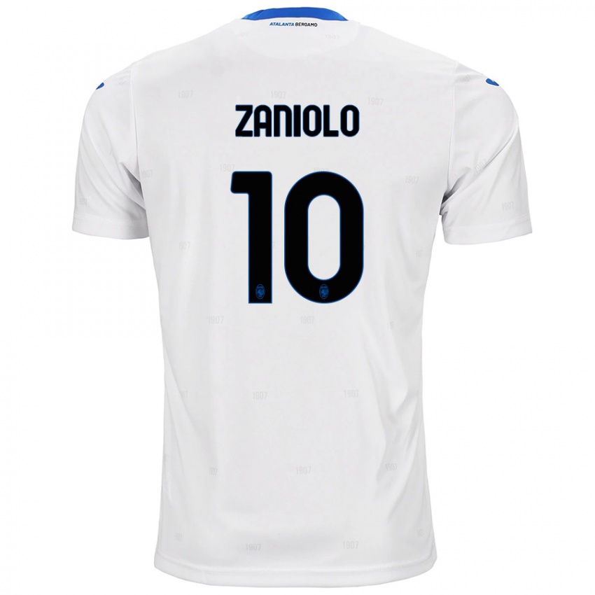 Kinder Nicolo Zaniolo #10 Weiß Auswärtstrikot Trikot 2024/25 T-Shirt Schweiz