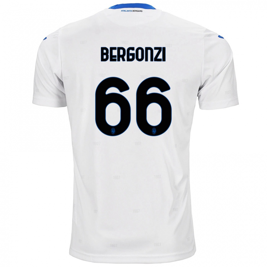 Kinder Federico Bergonzi #66 Weiß Auswärtstrikot Trikot 2024/25 T-Shirt Schweiz