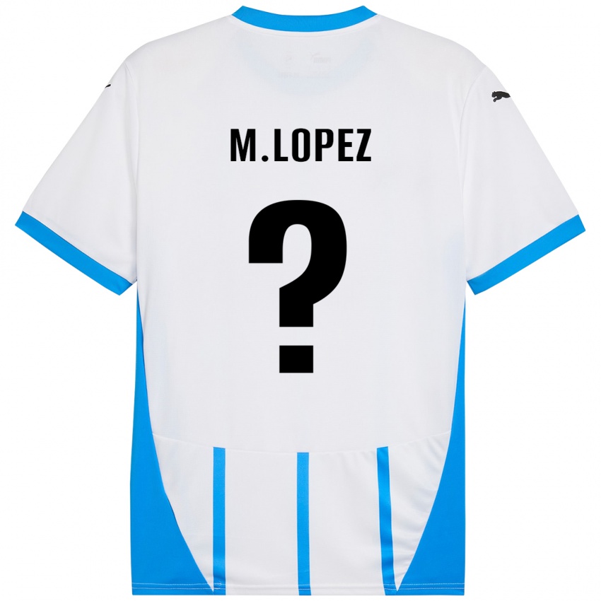 Enfant Maillot Maxime López #0 Blanc Bleu Tenues Extérieur 2024/25 T-Shirt Suisse