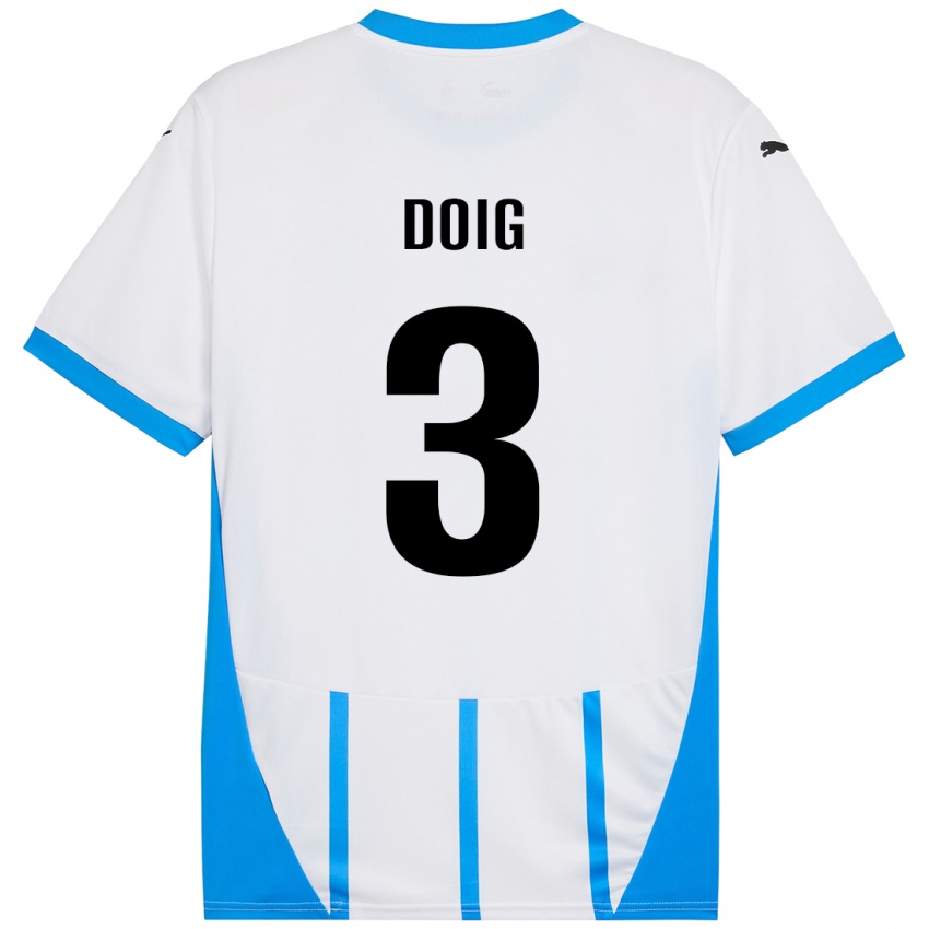 Kinder Josh Doig #3 Weiß Blau Auswärtstrikot Trikot 2024/25 T-Shirt Schweiz