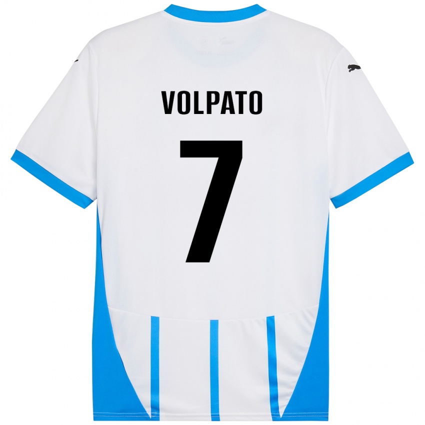 Kinder Cristian Volpato #7 Weiß Blau Auswärtstrikot Trikot 2024/25 T-Shirt Schweiz