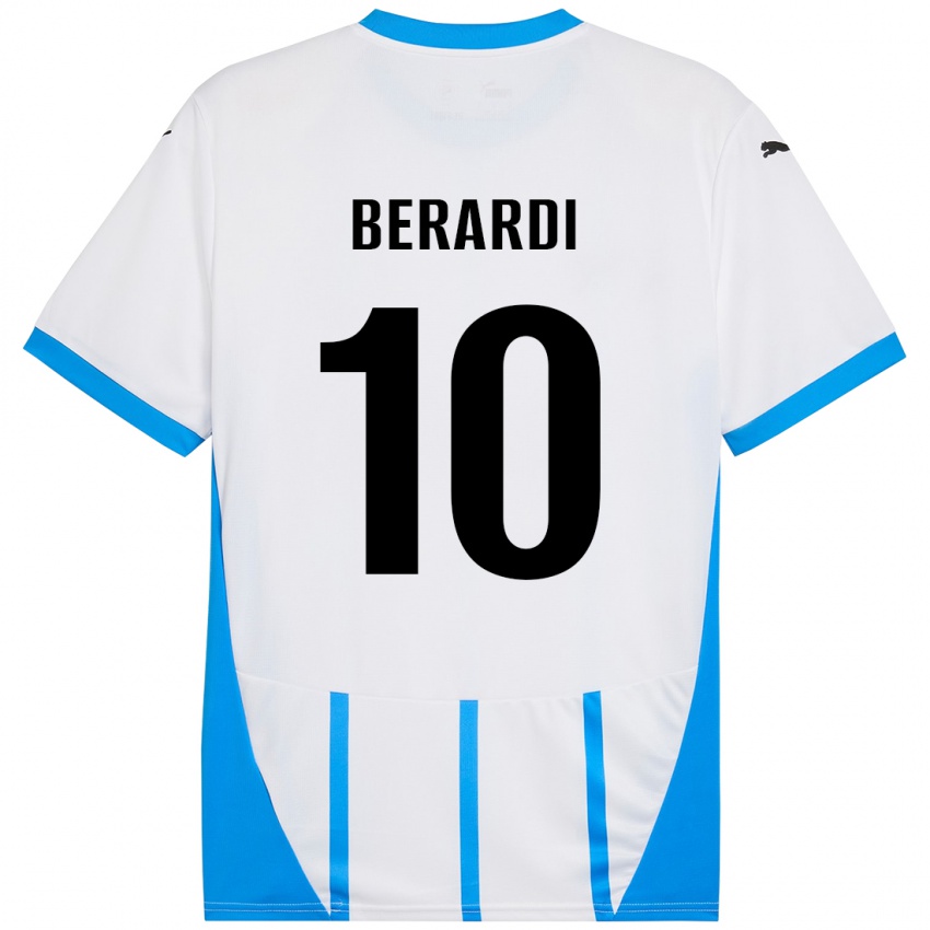 Kinder Domenico Berardi #10 Weiß Blau Auswärtstrikot Trikot 2024/25 T-Shirt Schweiz