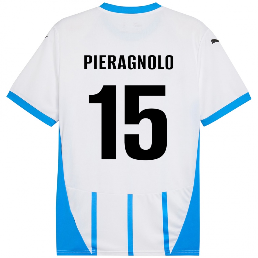 Kinder Edoardo Pieragnolo #15 Weiß Blau Auswärtstrikot Trikot 2024/25 T-Shirt Schweiz