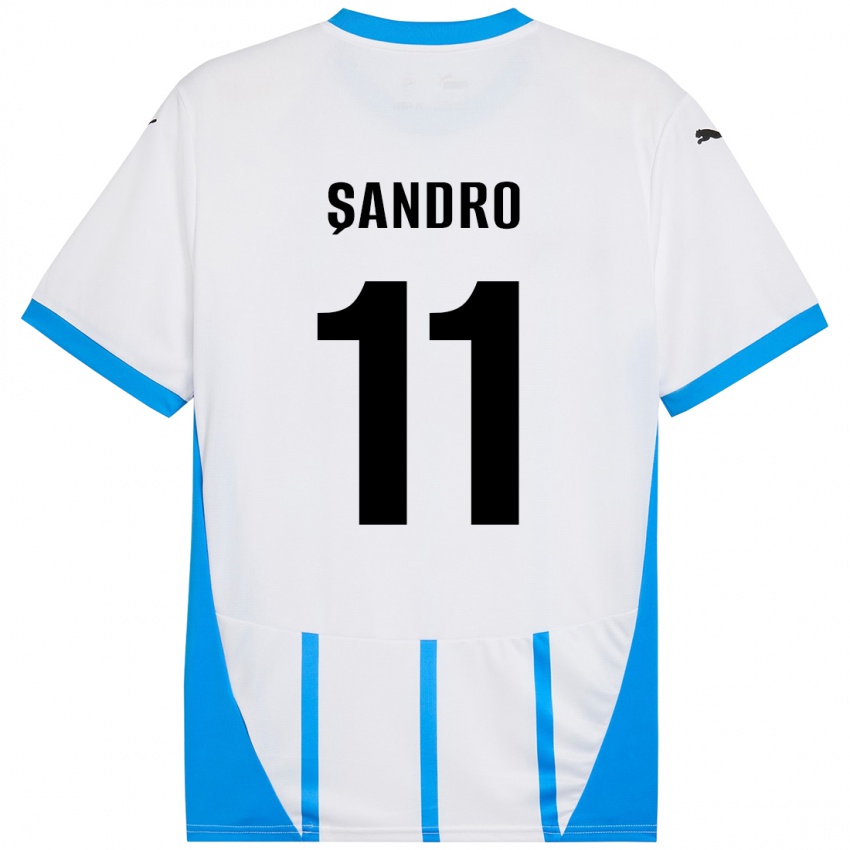 Kinder Denis Șandro #11 Weiß Blau Auswärtstrikot Trikot 2024/25 T-Shirt Schweiz