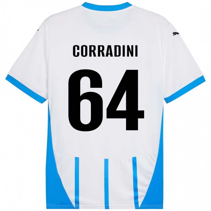 Kinder Francesco Corradini #64 Weiß Blau Auswärtstrikot Trikot 2024/25 T-Shirt Schweiz