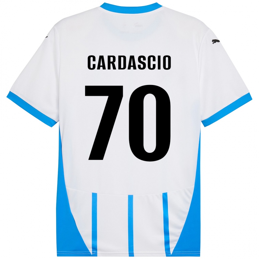 Kinder Alessandro Cardascio #70 Weiß Blau Auswärtstrikot Trikot 2024/25 T-Shirt Schweiz