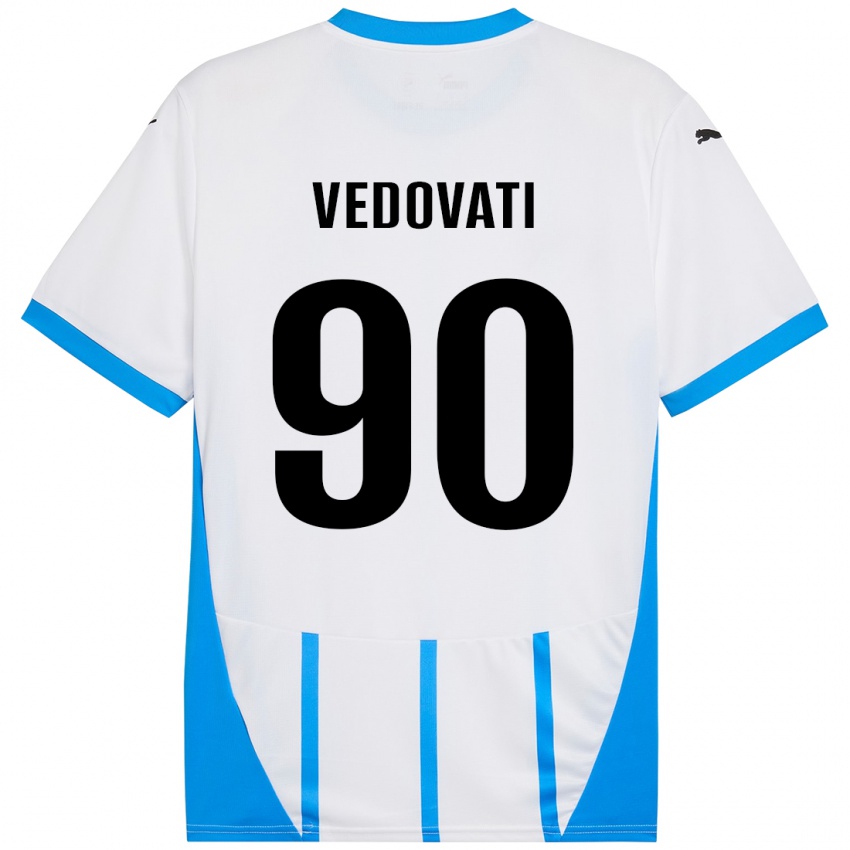 Kinder Gabriele Vedovati #90 Weiß Blau Auswärtstrikot Trikot 2024/25 T-Shirt Schweiz