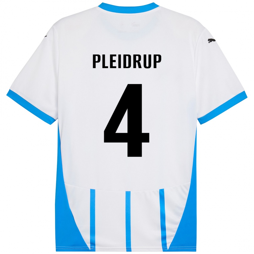 Kinder Caroline Pleidrup #4 Weiß Blau Auswärtstrikot Trikot 2024/25 T-Shirt Schweiz