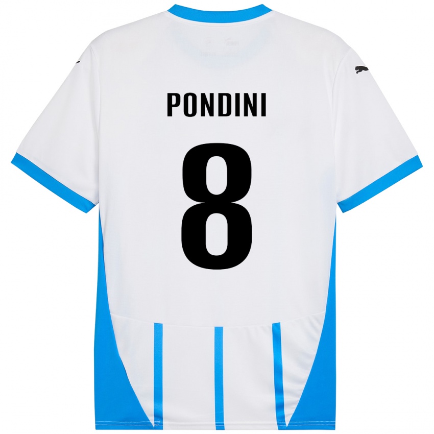 Kinder Giada Pondini #8 Weiß Blau Auswärtstrikot Trikot 2024/25 T-Shirt Schweiz