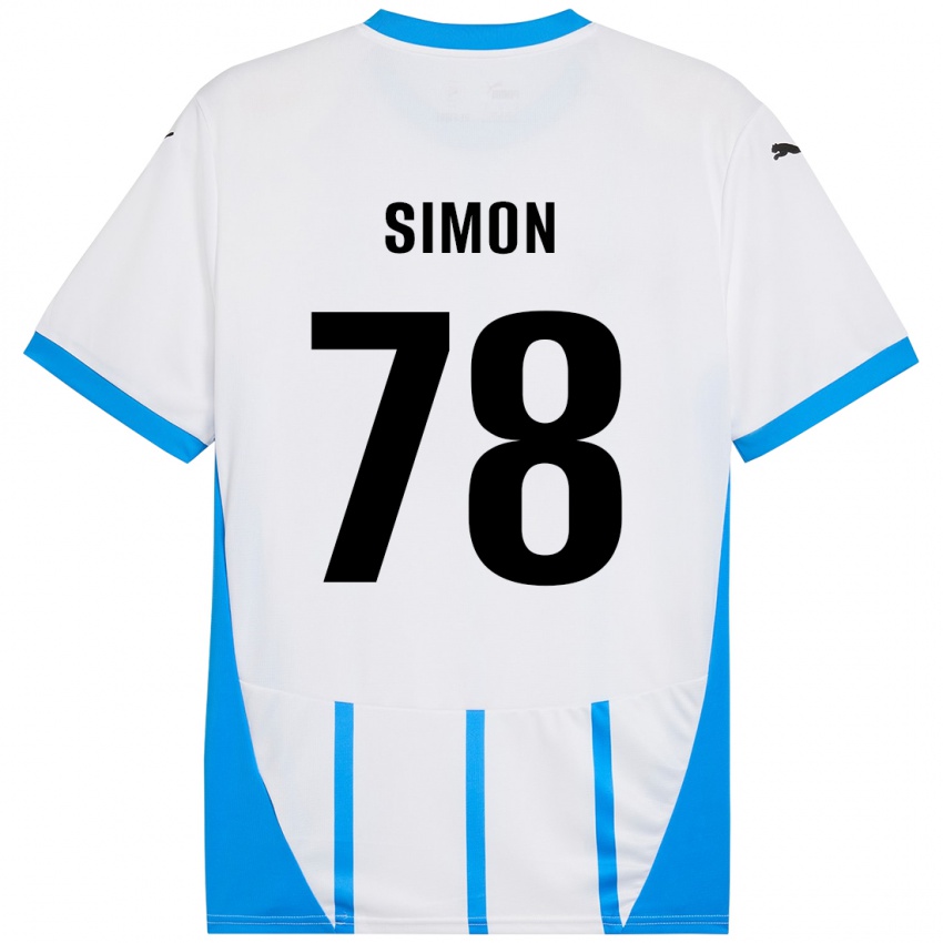 Enfant Maillot Bénédicte Simon #78 Blanc Bleu Tenues Extérieur 2024/25 T-Shirt Suisse