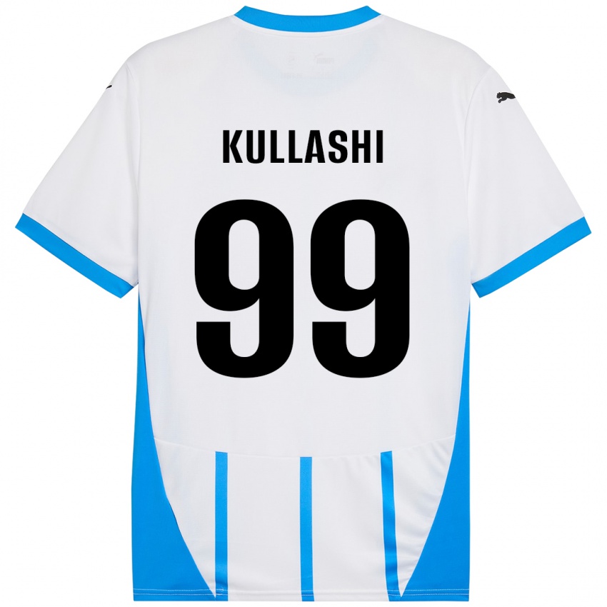 Enfant Maillot Loreta Kullashi #99 Blanc Bleu Tenues Extérieur 2024/25 T-Shirt Suisse