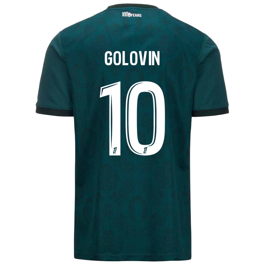 Enfant Maillot Aleksandr Golovin #10 Vert Foncé Tenues Extérieur 2024/25 T-Shirt Suisse