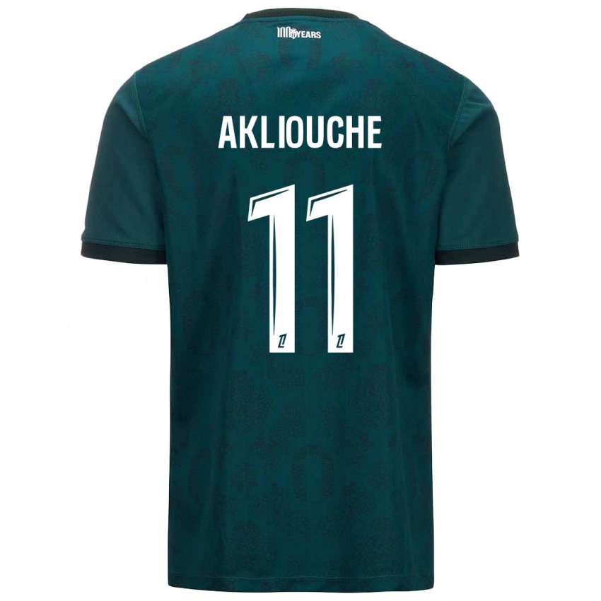 Enfant Maillot Maghnes Akliouche #11 Vert Foncé Tenues Extérieur 2024/25 T-Shirt Suisse