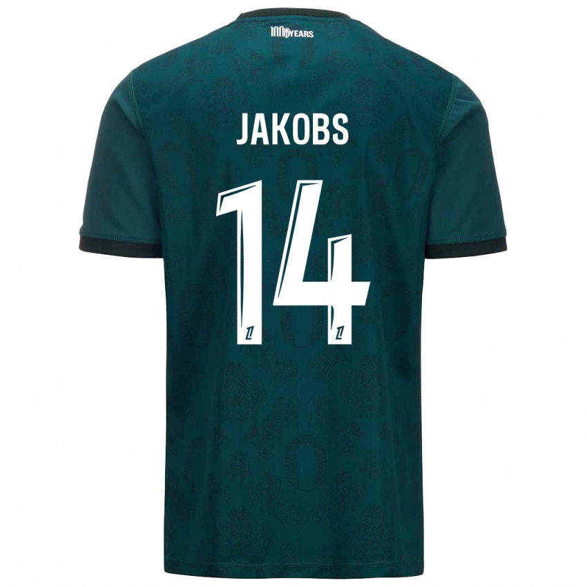 Enfant Maillot Ismail Jakobs #14 Vert Foncé Tenues Extérieur 2024/25 T-Shirt Suisse