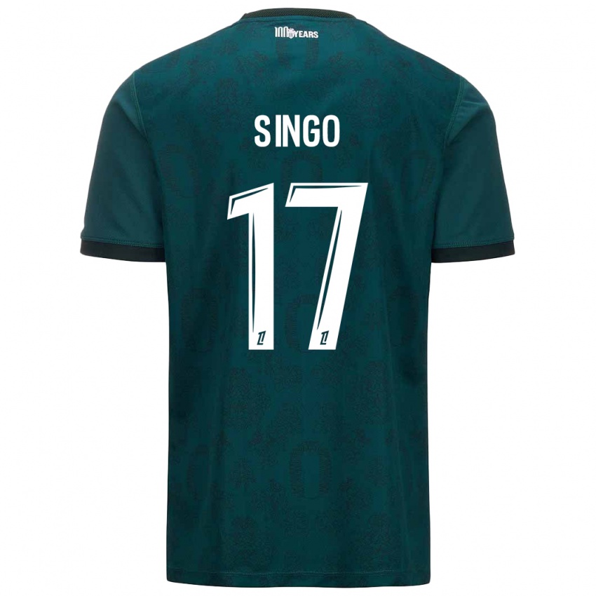 Enfant Maillot Wilfried Singo #17 Vert Foncé Tenues Extérieur 2024/25 T-Shirt Suisse