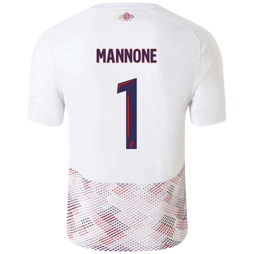 Kinder Vito Mannone #1 Weiß Königsblau Auswärtstrikot Trikot 2024/25 T-Shirt Schweiz