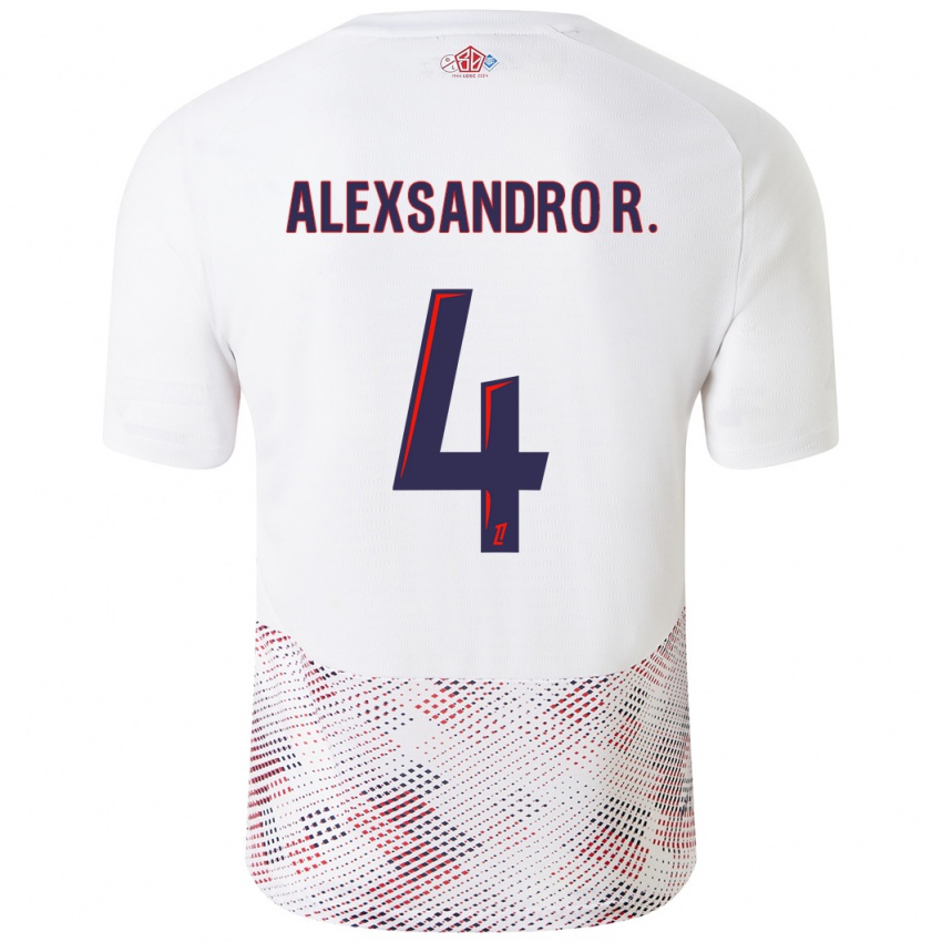 Enfant Maillot Alexsandro #4 Blanc Bleu Royal Tenues Extérieur 2024/25 T-Shirt Suisse