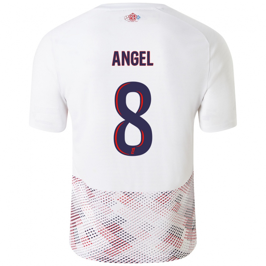 Enfant Maillot Angel Gomes #8 Blanc Bleu Royal Tenues Extérieur 2024/25 T-Shirt Suisse