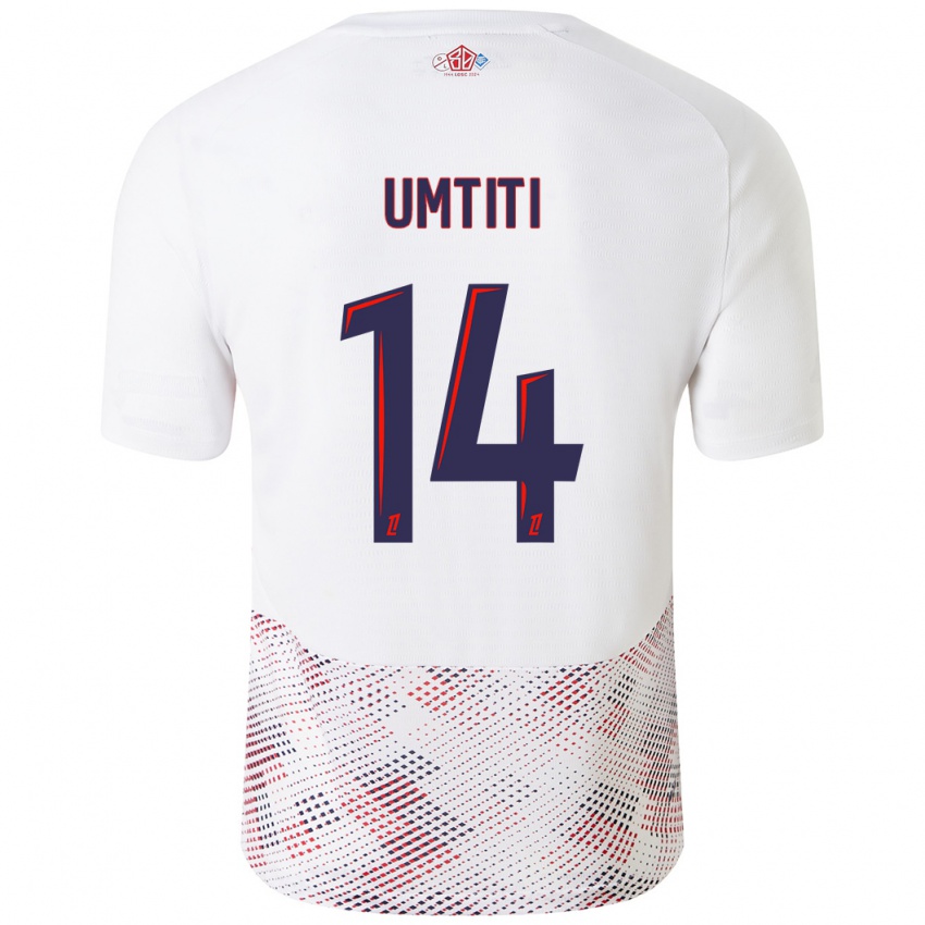 Kinder Samuel Umtiti #14 Weiß Königsblau Auswärtstrikot Trikot 2024/25 T-Shirt Schweiz